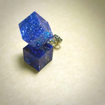 宇宙ピアス☆レジン四角ピアス