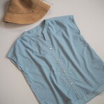 大人のランダムドットVネックフレンチスリーブブラウス☆7号☆9号