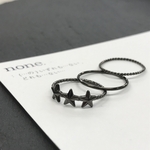 真鍮  /  3本セットリング スター ブラックデザイン  
