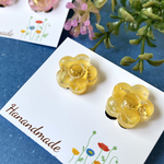 お花のおはじき イヤリング(イエロー)