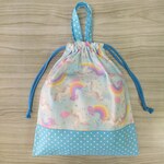 体操服袋☆持ち手つき☆裏地なし☆ブルー