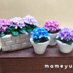[第6段]ミニチュア紫陽花の花壇(4点セット)