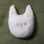 【羊毛フェルトブローチ】Tea Cat ミルク