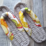 布ぞうり：okaryoさまご予約品＊＊グレージュ22cm/fruits