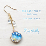 【受注製作】星降る海の月星夜.*･ﾟ シンプル耳飾り《片耳／両耳ご選択可》