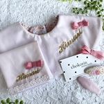 " 口コミ率最高の出産祝いセット "女の子出産祝い　3点セット① 名入れギフトボックス　出産祝いセット