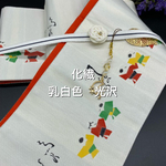 2035半幅帯＆帯留・帯飾り・真田紐セット ✨星と月と猫ちゃん