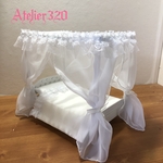rineri様専用　天蓋付きベッド 16cm Dタイプ ダブルサイズ ミニチュア家具 ドールハウス
