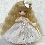 【オビツ11】ホルターネックのドレスセット<ホワイト>