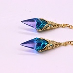 大人　可愛い　レジン　アシンメトリーピアス　グラデーション　ブルーパープル