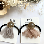 大人可愛いシフォンヘアゴム