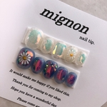 **mignon ネイルチップ**マーガレット・氷ネイル🌼