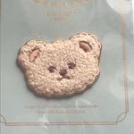 【1個】薄茶色  くまのアップリケ  ワッペン  パッチ  熊 ベア  刺繍　シールタイプ