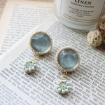 ビーズ刺繍＊さざなみグリーンピアス