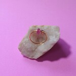 宝石質 ルビー 天然石 ストーン付き オープン ピンキーリング