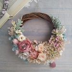 【特別価格】Lune Bonheur＜saumon ＞＊ハーフムーンリース＊プリザーブドフラワー＊お花＊ギフト＊結婚祝い＊新築祝い＊お誕生日祝い＊フラワーギフト
