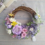 【特別価格】Lune Bonheur＜coloré＞＊ハーフムーンリース＊プリザーブドフラワー＊お花＊ギフト＊結婚祝い＊新築祝い＊お誕生日祝い＊フラワーギフト