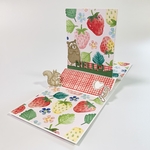 hello pop up card いちごと仲間たち