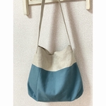 リネン×コットンリネンキャンバスのワンショルダーバッグ♪