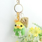 インコ◆story of the little bird◆チャーム羊毛フェルト◆セキセイインコ