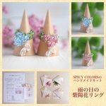 【手作りキット】雨の日の紫陽花リング《minne限定》