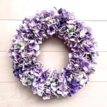 No.wreath-15341★紫あじさいのリース　　38cm・アートフラワー/造花リース/大型リース