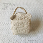 保冷ポケット付き　kumasan　no　くまみみ マグポーチ　Mサイズ　生成り　くま　保冷　保温