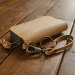 【受注生産】アラスカレザーのラウンドファスナーキーケース ナチュラル