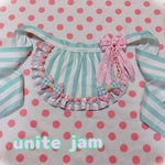 ストライプのエプロン(ミント×ピンク) 