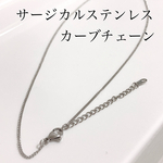 サージカルステンレス カーブチェーンネックレス シルバー