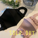 今期流行中☆ フリルマスク　　シルクプロテイン抗菌加工　保温　吸水速乾　　UVカット　ストレッチ生地　洗える　フィットマスク