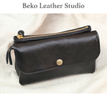 大きな革の長財布/３層に分かれたレザー財布/3big-miru-black