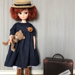復刻版初代リカちゃん服＊ペチスカート付きワンピとプレッツェルのブローチセット