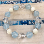アクアマリンとマザーオブパールのブレスレット