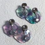 【 sale 】再販 ▽ ピアス キュービックジルコニア × クリア チャーム 【 オーロラ or キラキラ 】選択有