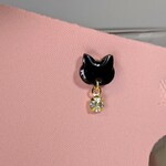 2way金黒猫ジルコニアマスクアクセサリー(マグネット)