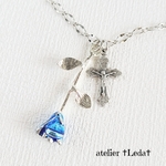 ☆薔薇と十字架 ネックレス☆ ～ Blue Rose × Silver ～