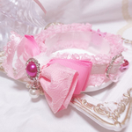 🧚‍♀️新作♡首輪♡プリンセスフラワー柄♡ピンクレースアレンジフリルリボン♡レースフリル♡