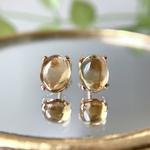 【再販2】14kgf✳︎宝石質シトリンのオーバルピアス