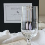 ヴィンテージ ビーズ の ピアス イヤリング　ロング　ピンク × パープル