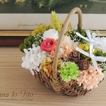  [リングピロー] フラワーウェディング　-natural basket- Ver.5