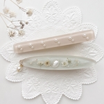 ⌇新作⌇mint green *:.。淡水パール × かすみ草 2set ヘアクリップ