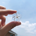 クリアフラワーの淡水パール（本真珠）ピアス・イヤリング