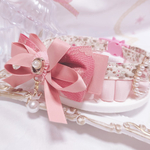 再販ラスト♡限定品🧚‍♀️新作♡ロゼット首輪♡アンティークローズ柄♡レース&シルクアレンジリボン♡ベビーピンクリボンロゼットフリル♡