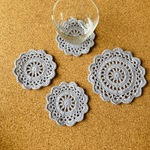 コットンの涼やかなコースターとティーポットマット