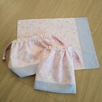 【toroimerai03さま専用】お弁当袋３点セット/ しゃぼん玉とユニコーン♡ピンク×パープル