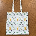 ペタンコトートバッグ　花柄　数字
