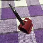 ボルドーのヌメ革のペンスタンド