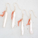 14KGF coral pearl pierce [kgf0617]