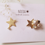 アシンメトリー☆スタービジューピアス✳︎nicoa